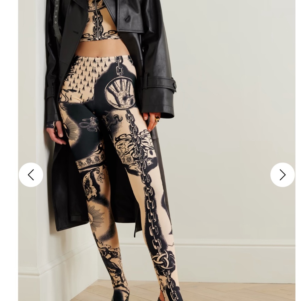 Jean Paul Gaultier Black and Cream Leggings - never worn